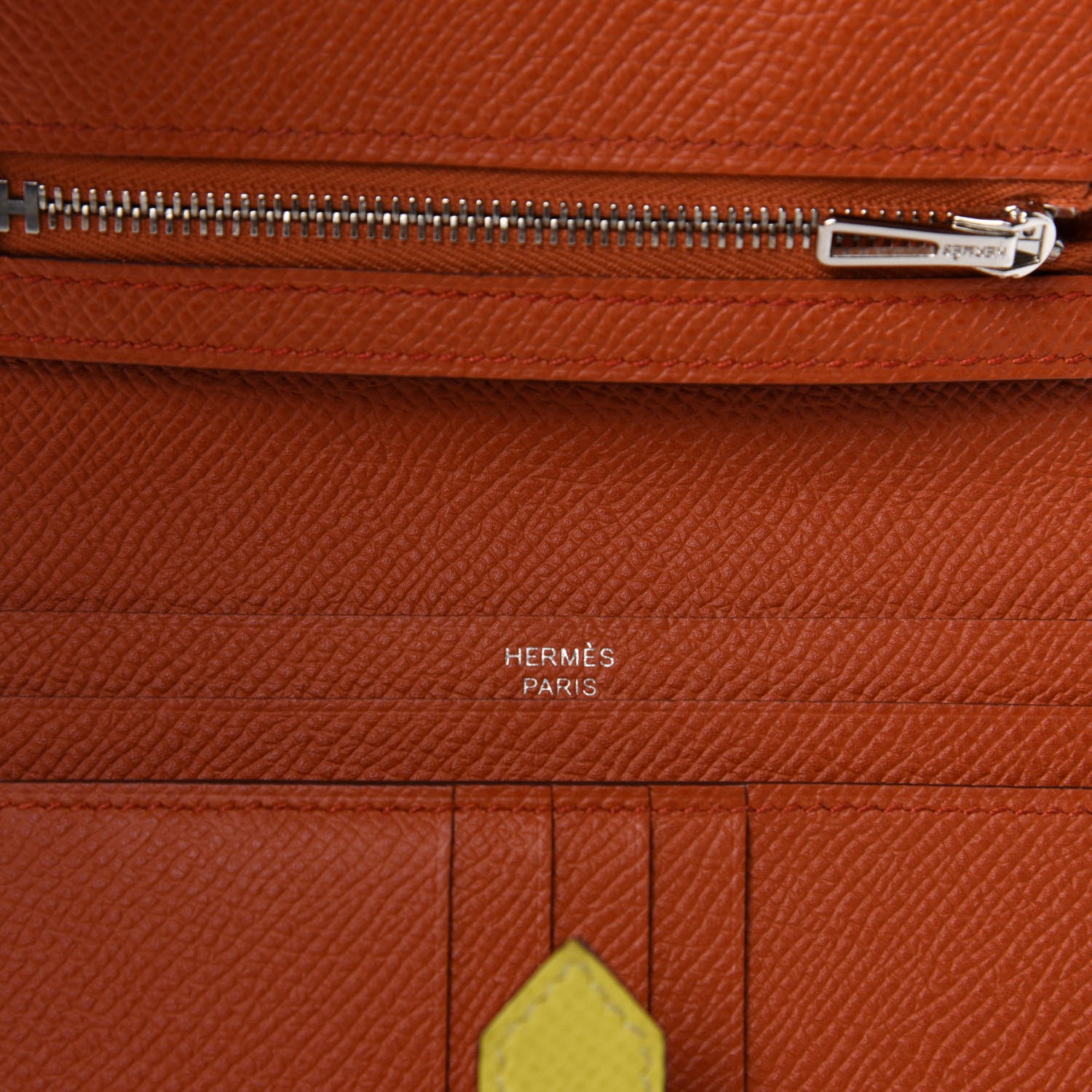 Hermes Epsom Verso Bearn Compact Wallet Lime Terre Battue 6 of 7