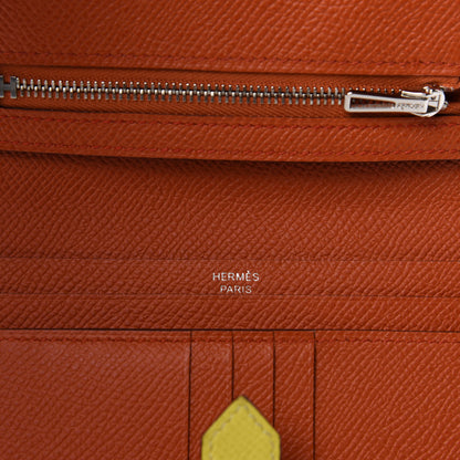 Hermes Epsom Verso Bearn Compact Wallet Lime Terre Battue 6 of 7