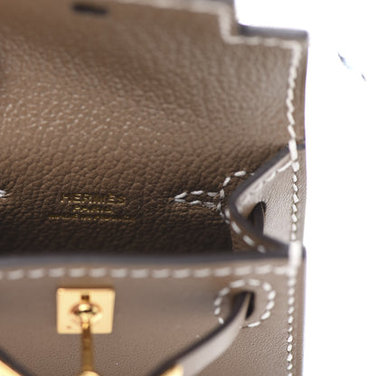Hermes Tadelakt Mini Kelly Twilly Bag Charm Etoupe 5 of 7