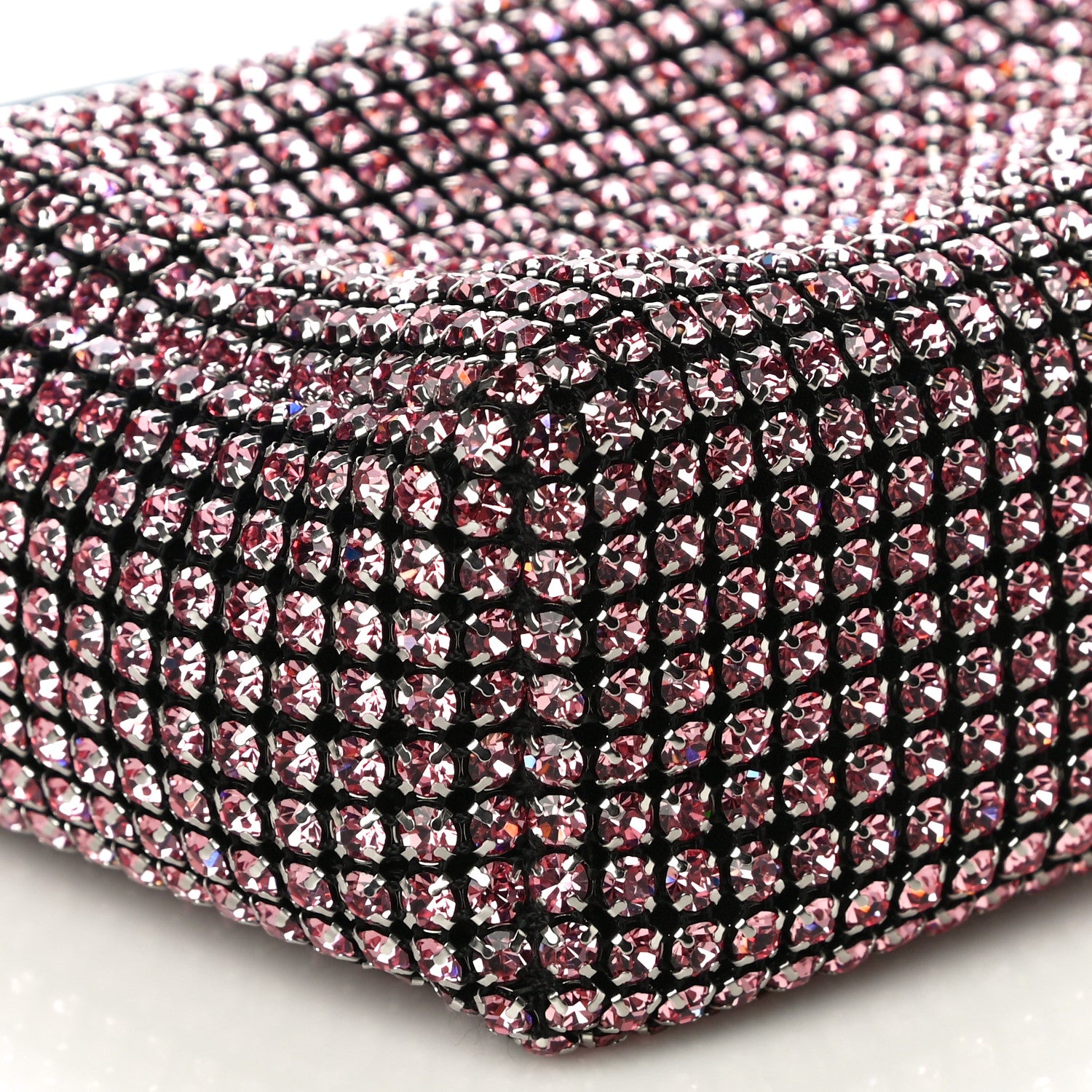 Alexander Wang Mesh Crystal Rhinestone Mini Heiress Pouch Pink 9 of 11