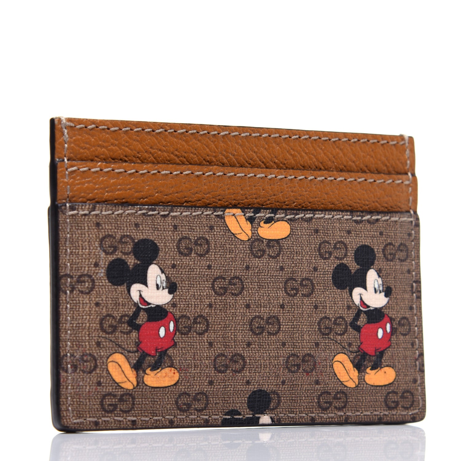 Gucci X DISNEY Mini Vintage GG Supreme Monogram Mickey Mouse Card Holder Beige Vintage Sun Oil 3 of 8