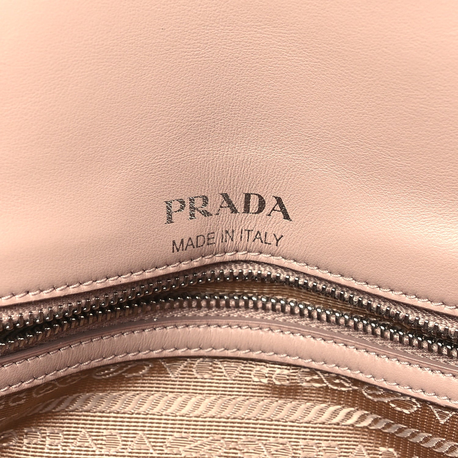 Prada Soft Calfskin Impunture Diagramme Medium Chain Flap Shoulder Bag Cipria 6 of 8