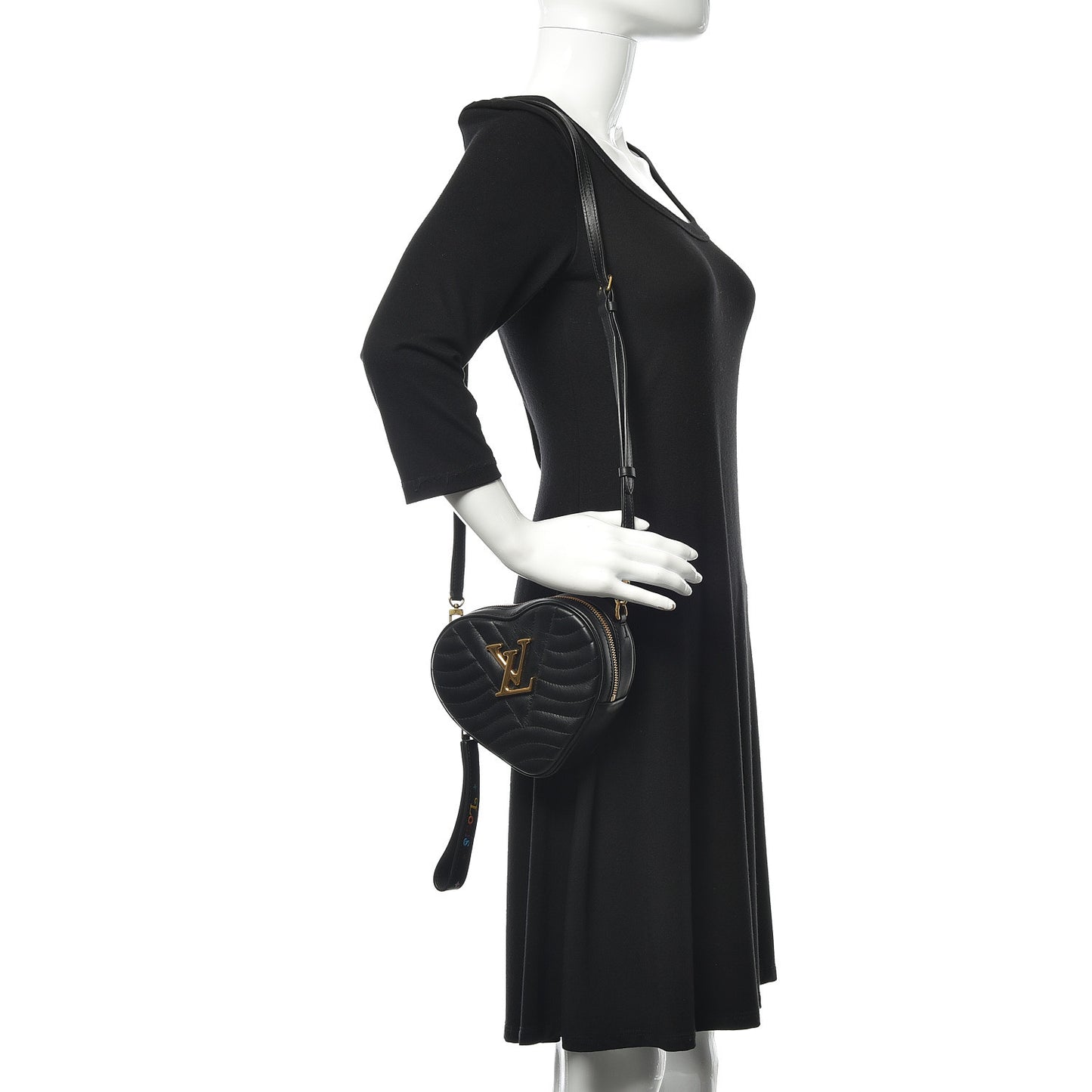 Calfskin New Wave Heart Bag Black