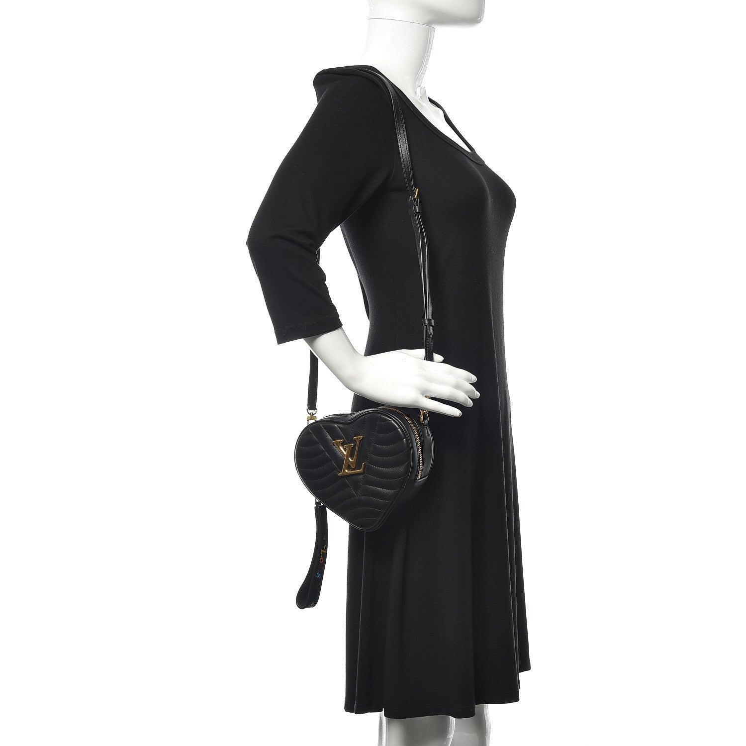 Louis Vuitton Calfskin New Wave Heart Bag Black 2 of 12