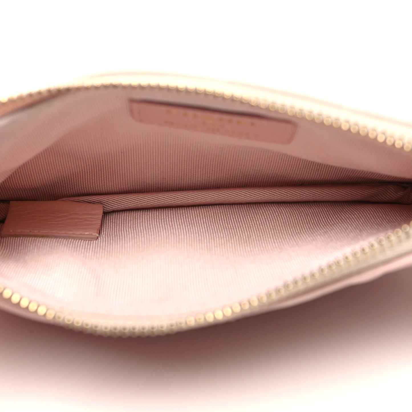 Lambskin Quilted Small Cosmetic Pouch Pink