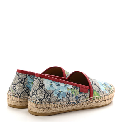 Gucci GG Supreme Monogram Blooms Espadrilles 36 Beige Blue Navy Hibiscus Red 4 of 11