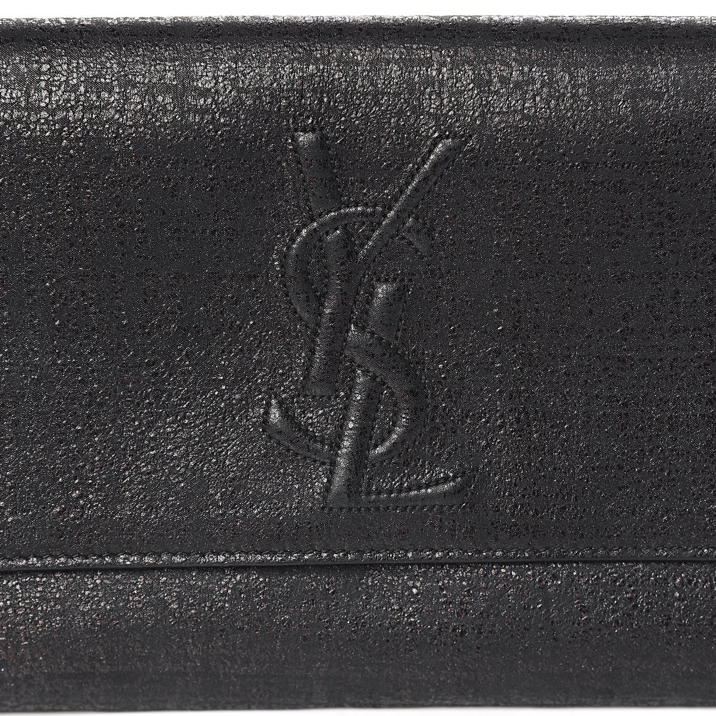 Glitter Calfskin Large Belle De Jour Clutch Black