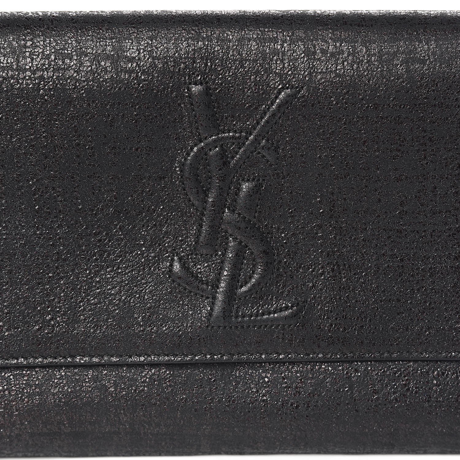 Saint Laurent Glitter Calfskin Large Belle De Jour Clutch Black 8 of 8
