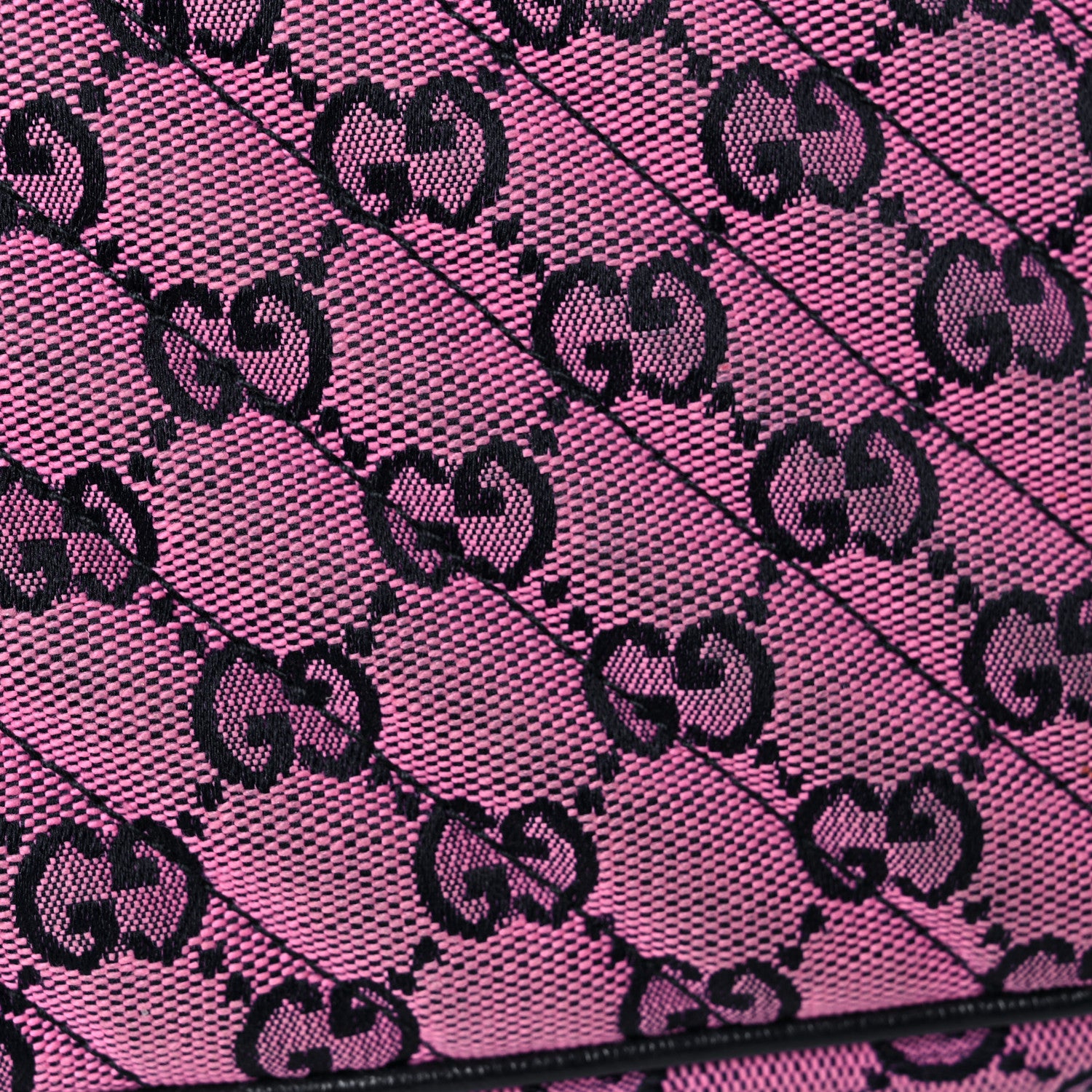 Gucci Monogram Multicolor Matelasse Diagonal Small GG Marmont Chain Shoulder Bag Pink Blue 17 of 19