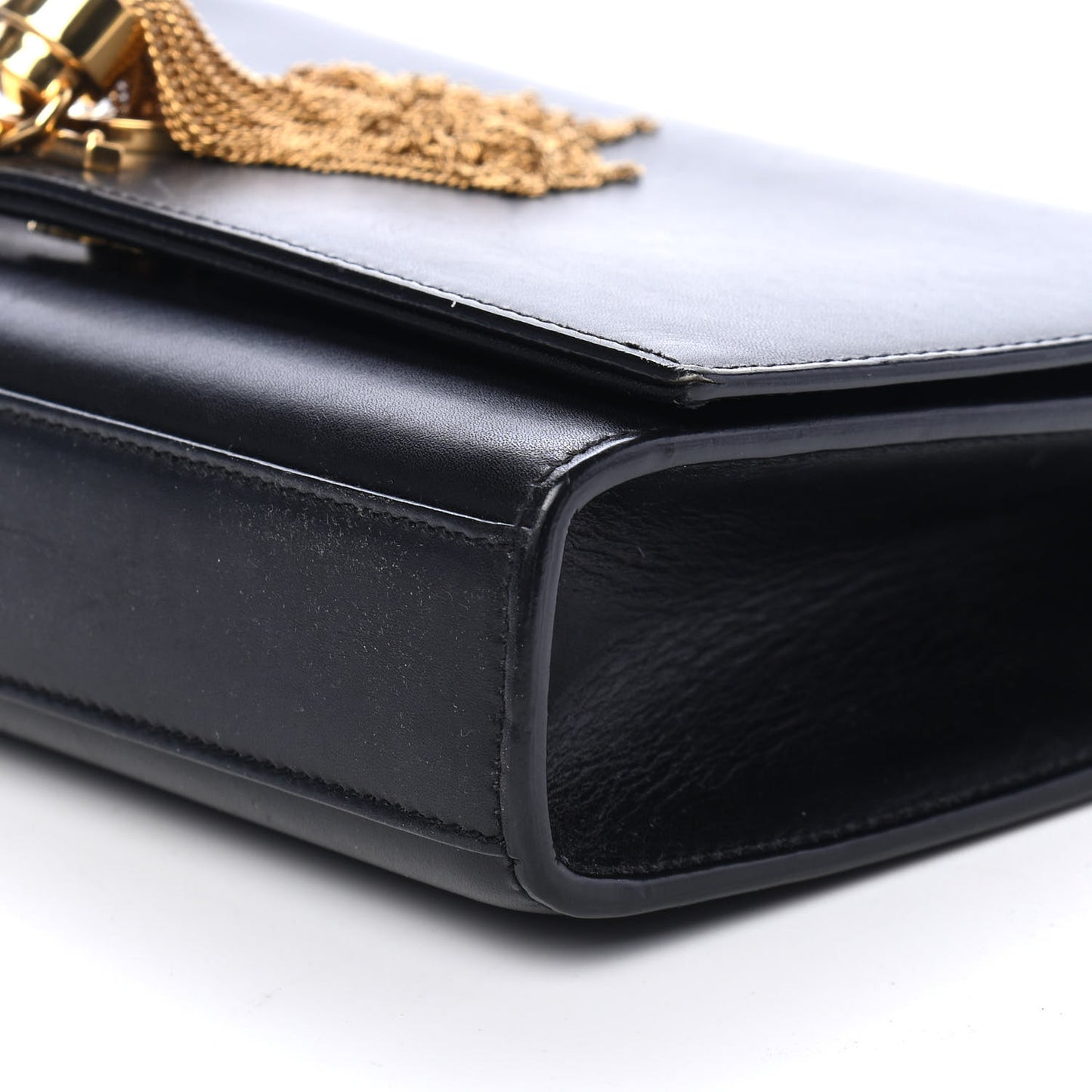 Smooth Calfskin Medium Classic Monogram Kate Tassel Satchel Black