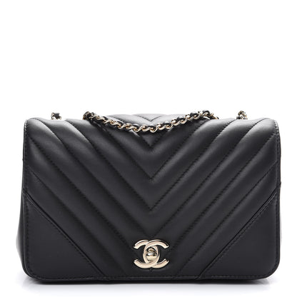 Chanel Calfskin Chevron Quilted Mini Statement Flap Black 1 of 11