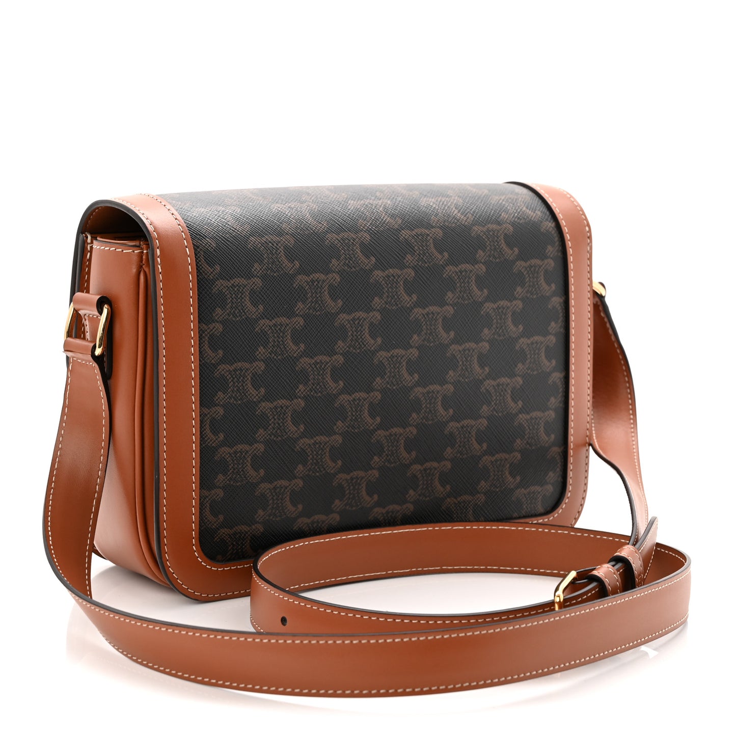 Triomphe Canvas Calfskin Medium Triomphe Bag Tan