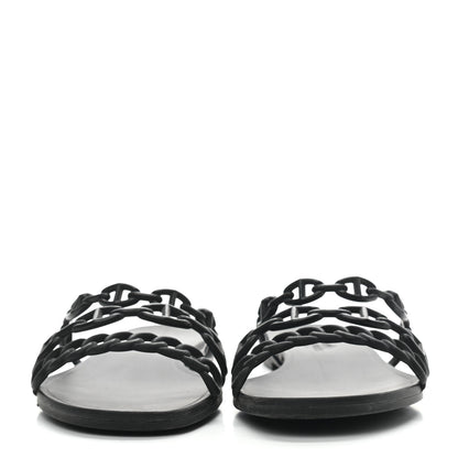 Hermes Rubber Chaine d'Ancre Rivage Sandals 38 Black 2 of 7