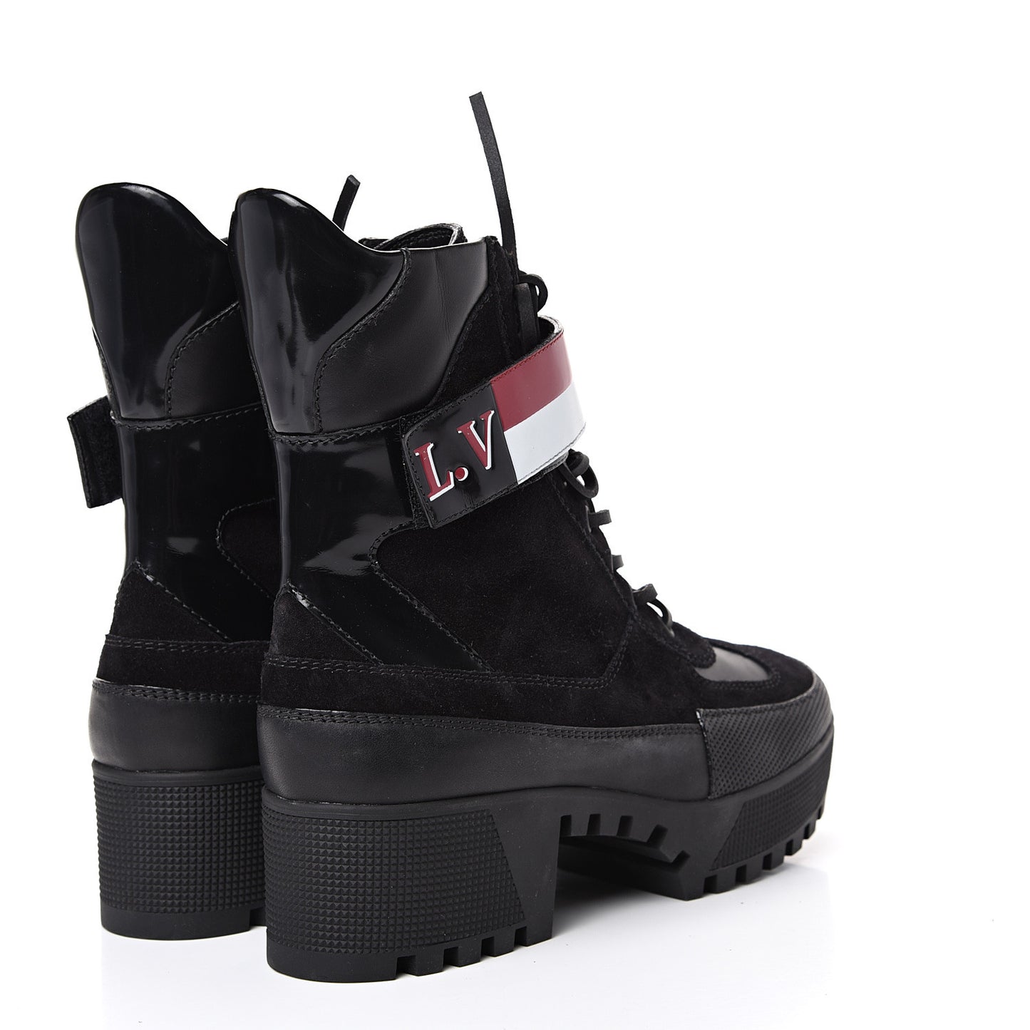 Suede Calfskin Laureate Platform Desert Boots 40 Black