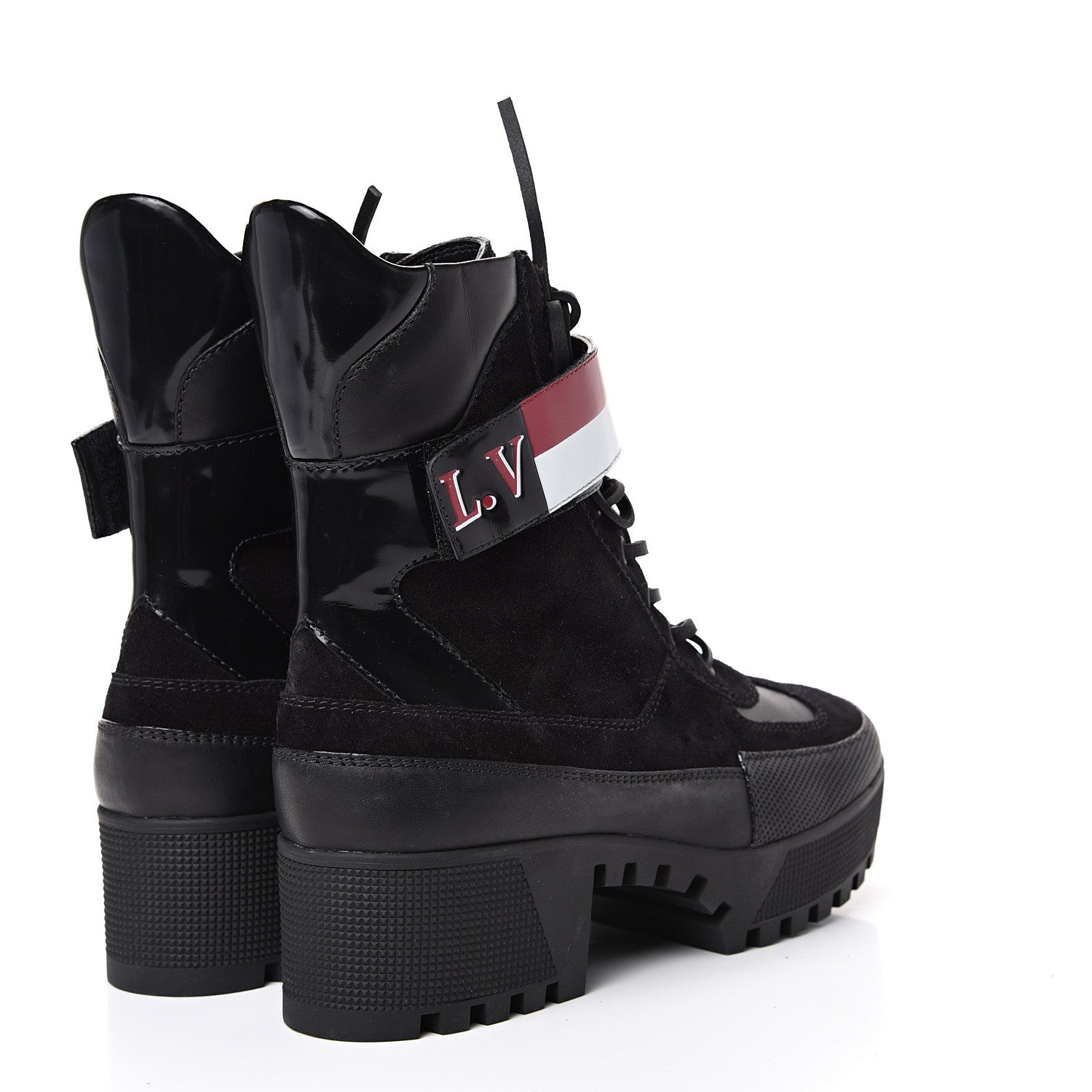 Louis Vuitton Suede Calfskin Laureate Platform Desert Boots 40 Black 4 of 9