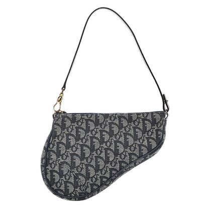 Christian Dior Monogram Mini Saddle Pochette Navy 1 of 10