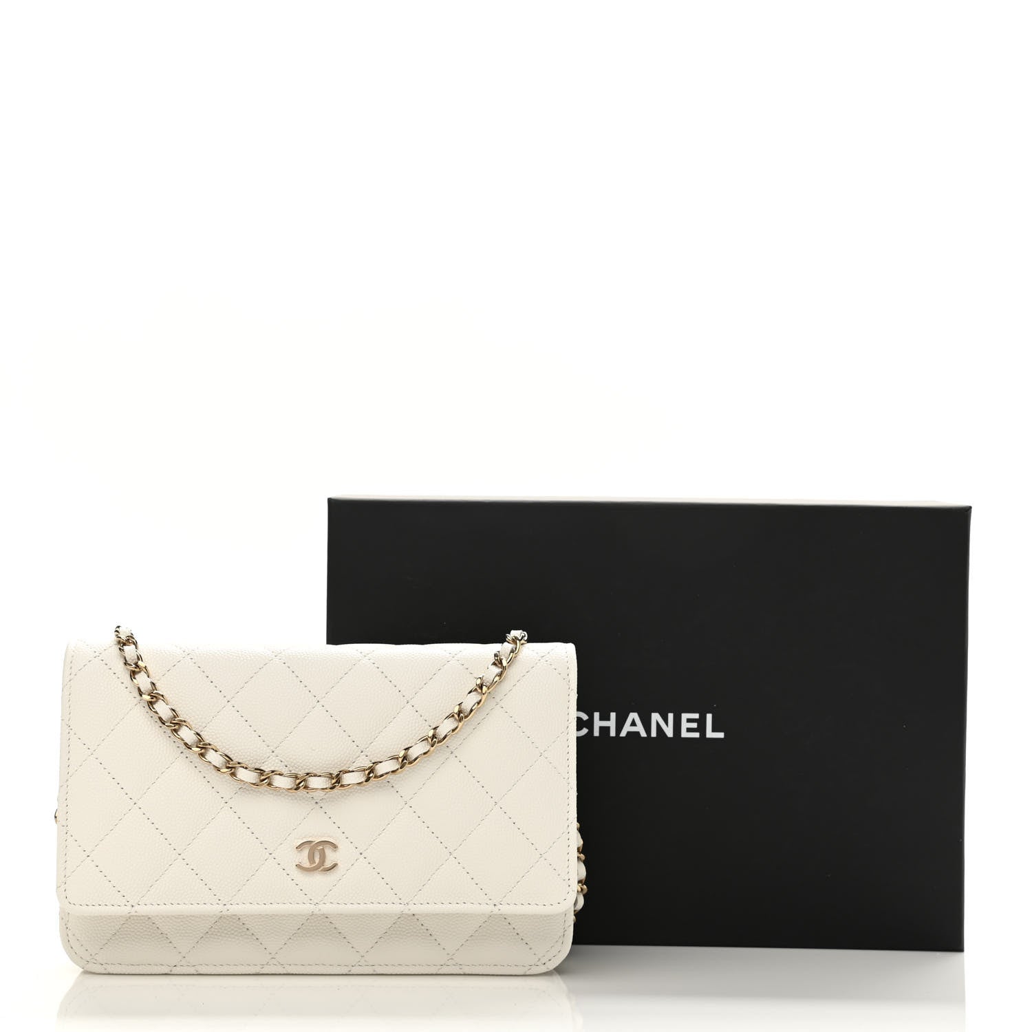 Chanel Caviar Quilted Wallet On Chain WOC White 12 of 12