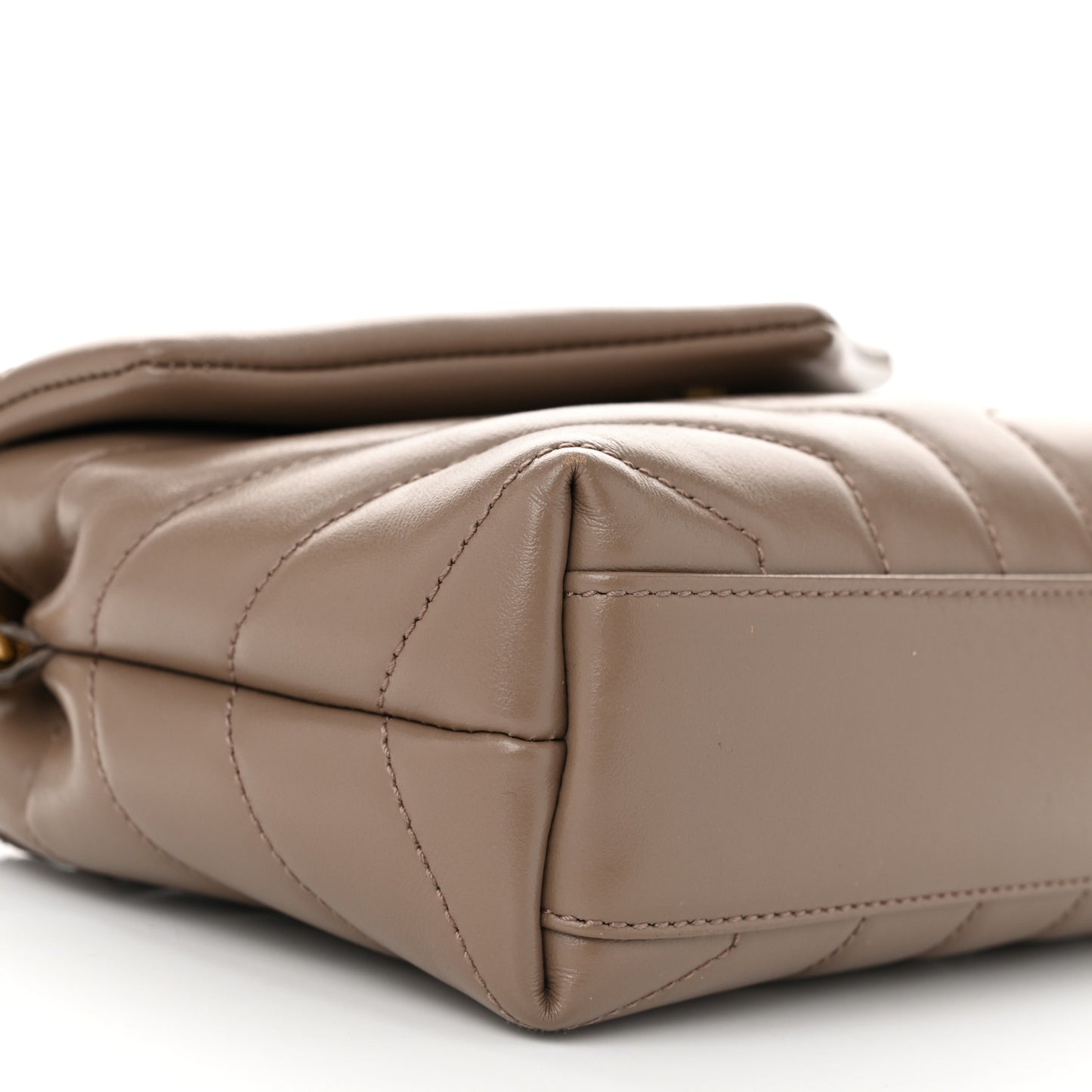 Calfskin Y Quilted Monogram Toy Loulou Crossbody Bag Dark Beige