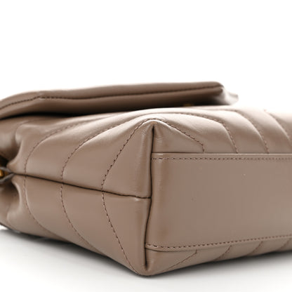 Saint Laurent Calfskin Y Quilted Monogram Toy Loulou Crossbody Bag Dark Beige 9 of 12