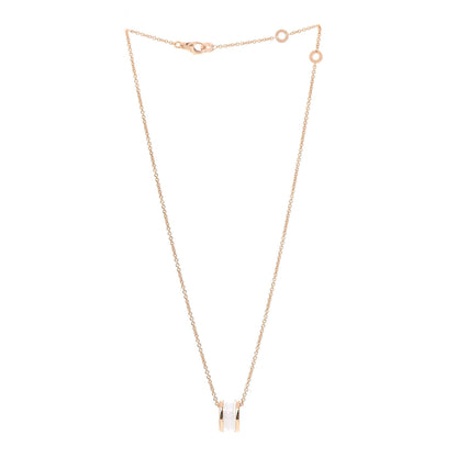 Bulgari 18K Rose Gold White Ceramic B.Zero1 Pendant Necklace 3 of 8
