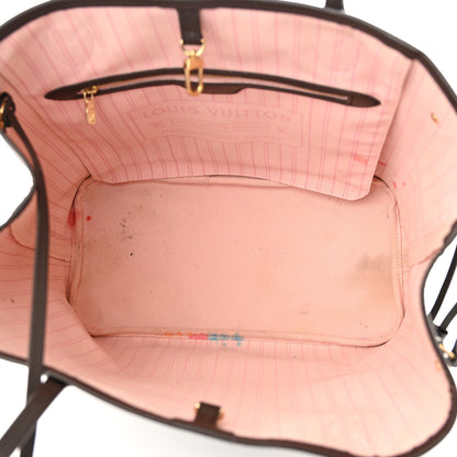Louis Vuitton Damier Ebene Neo Neverfull MM Rose Ballerine 6 of 14