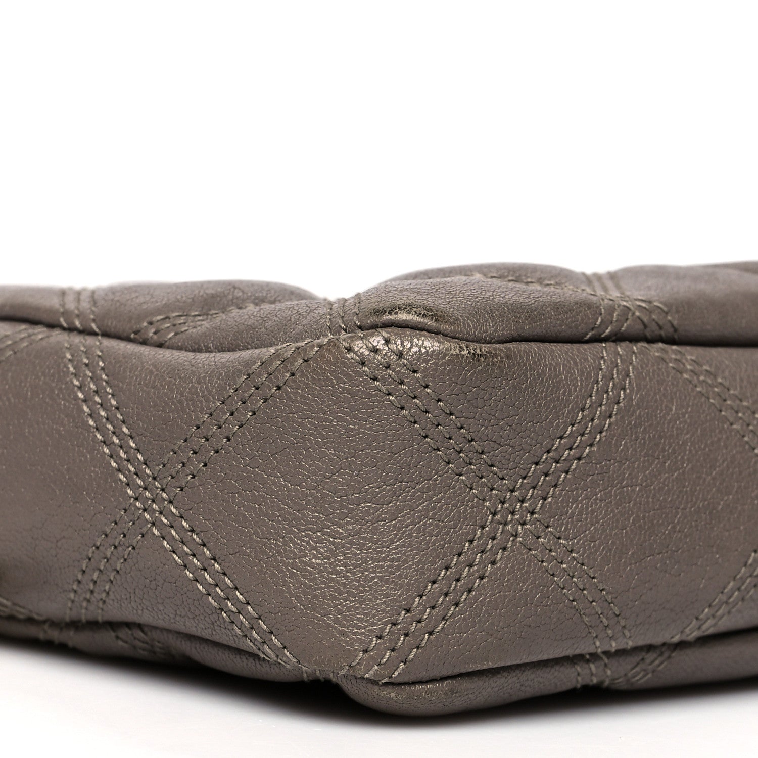 Saint Laurent Grained Lambskin Quilted Mini Becky Double Zip Bag Taupe 10 of 14