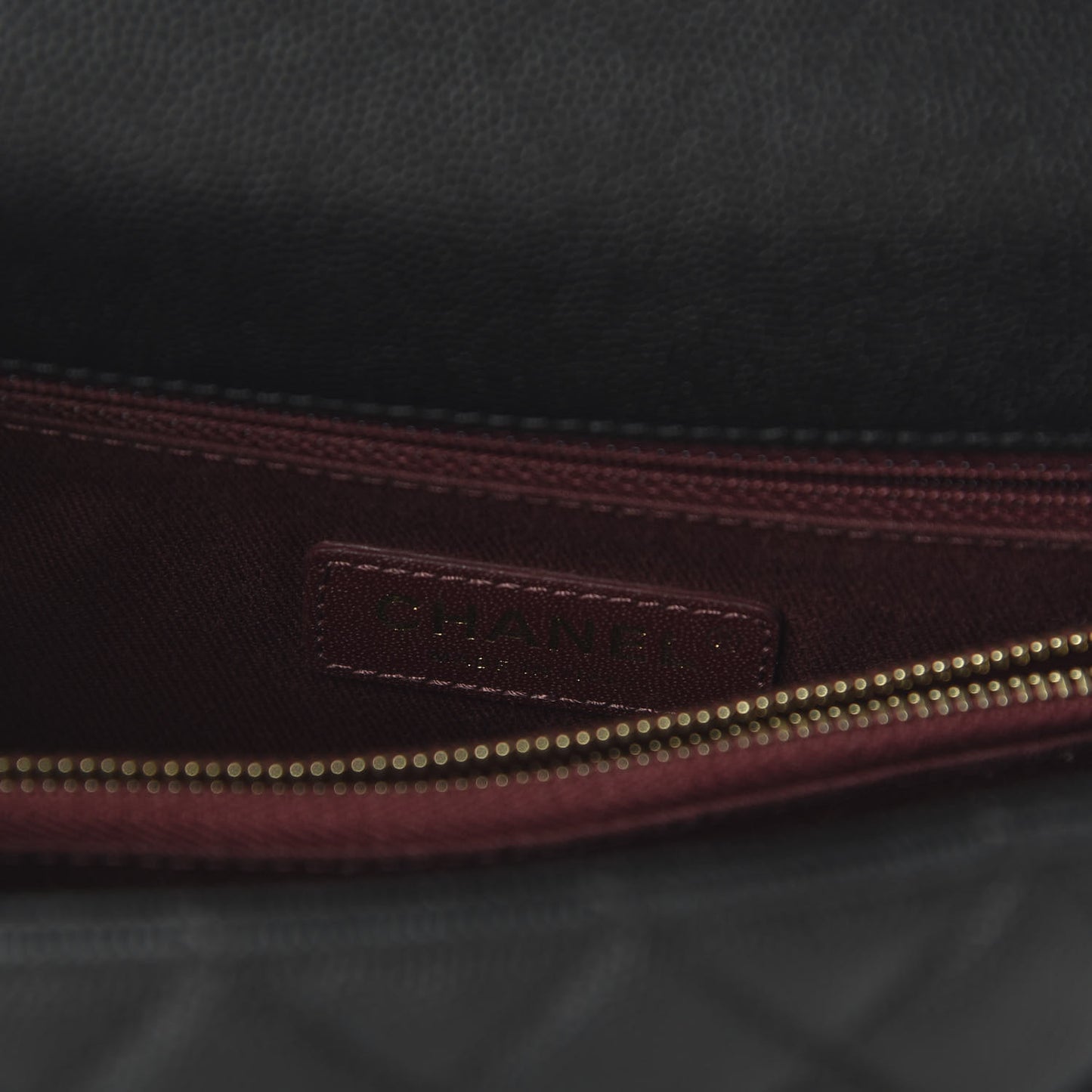 Caviar Quilted Small Coco Handle Flap Black