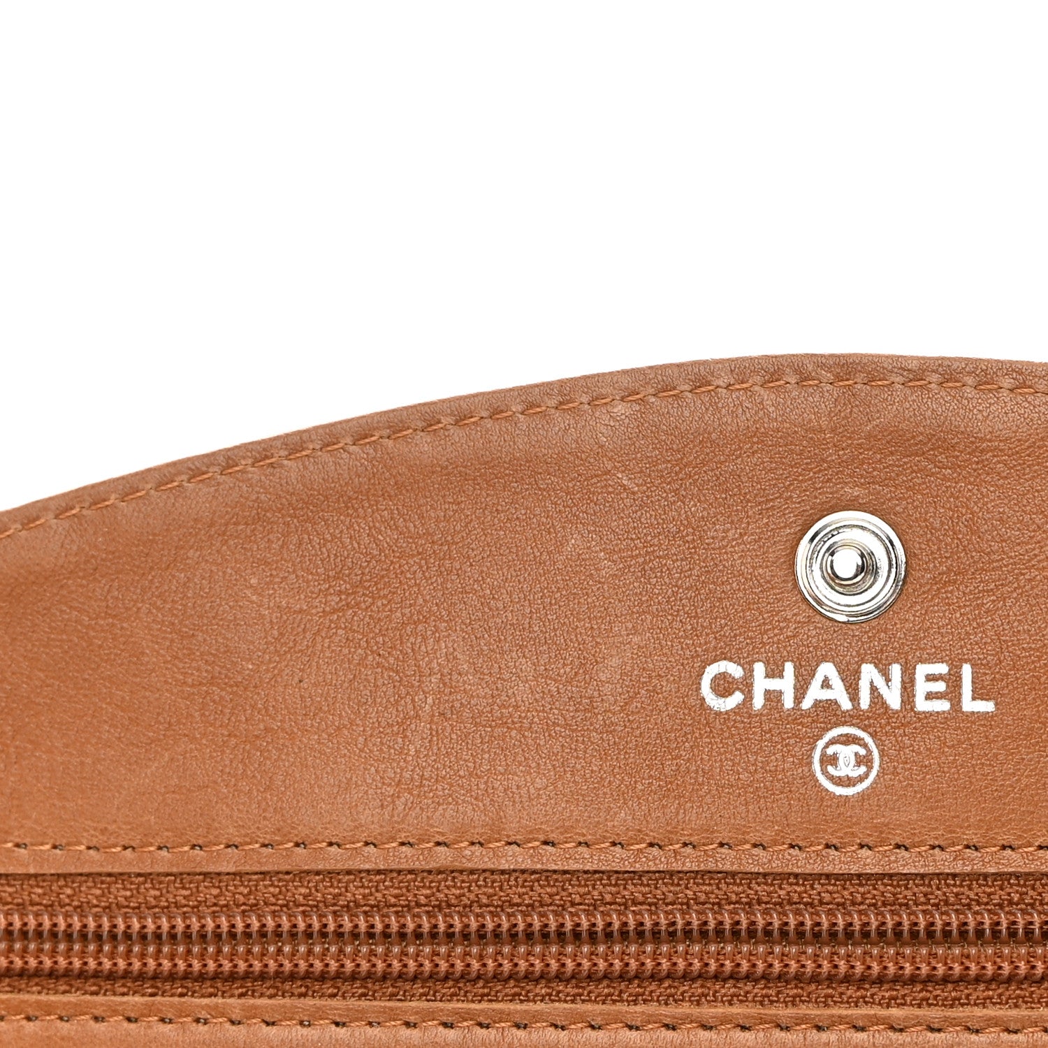 Chanel Lambskin Timeless CC Wallet On Chain WOC Light Brown 15 of 17