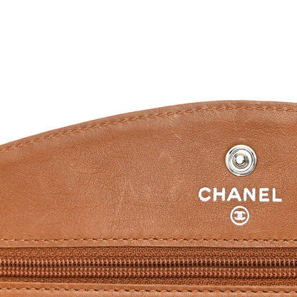 Chanel Lambskin Timeless CC Wallet On Chain WOC Light Brown 15 of 17