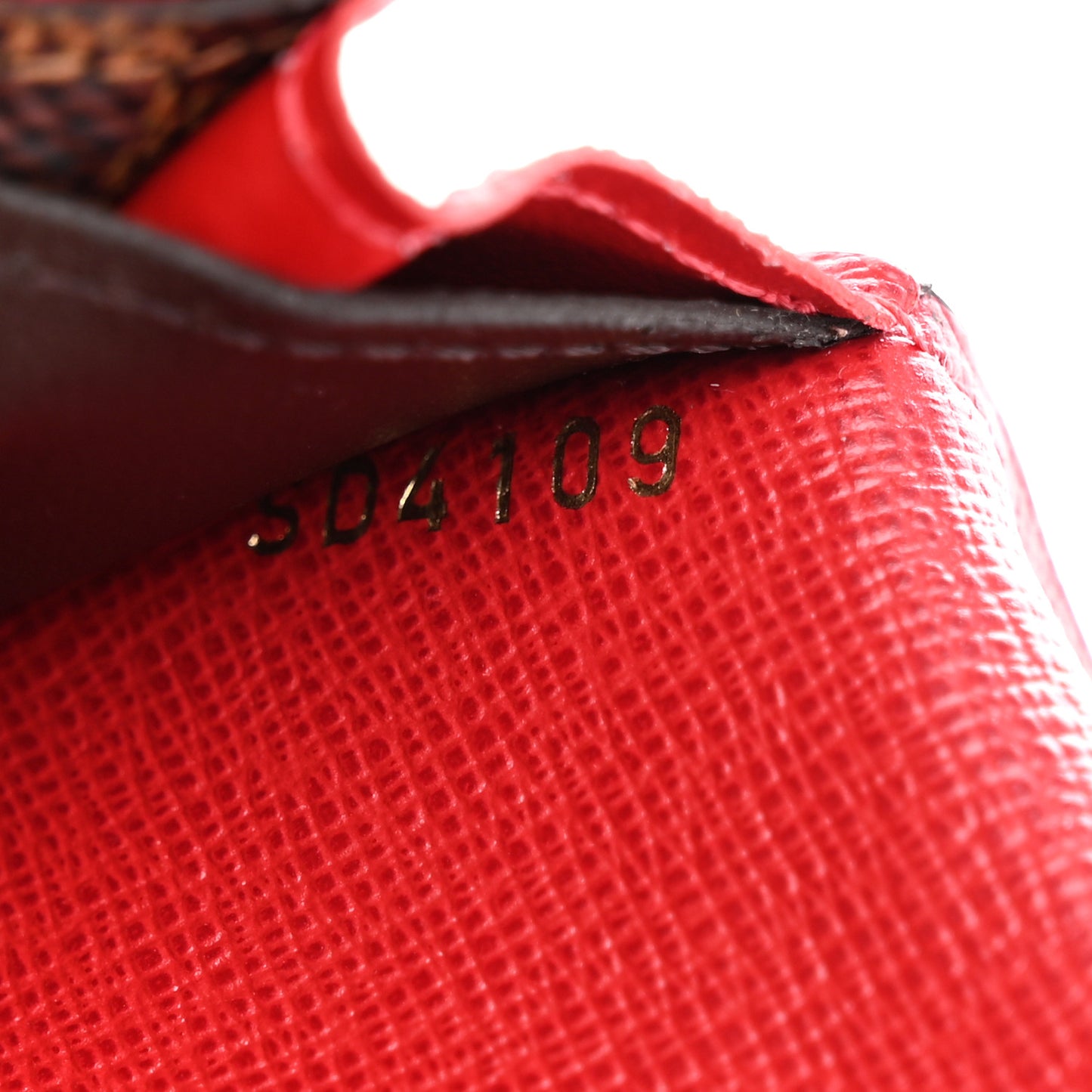 Damier Ebene Emilie Wallet Red