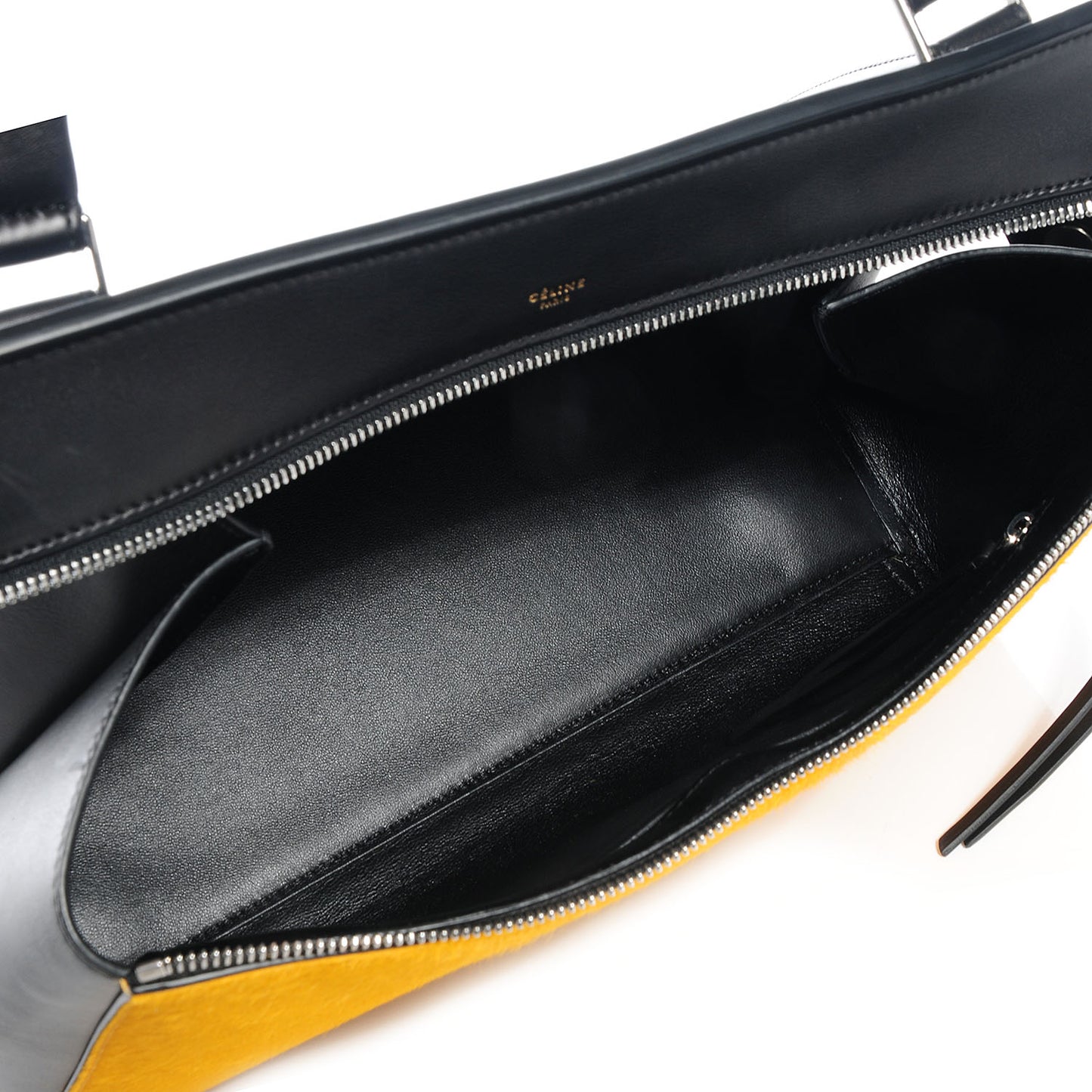 Pony Hair Medium Edge Shoulder Bag Mustard