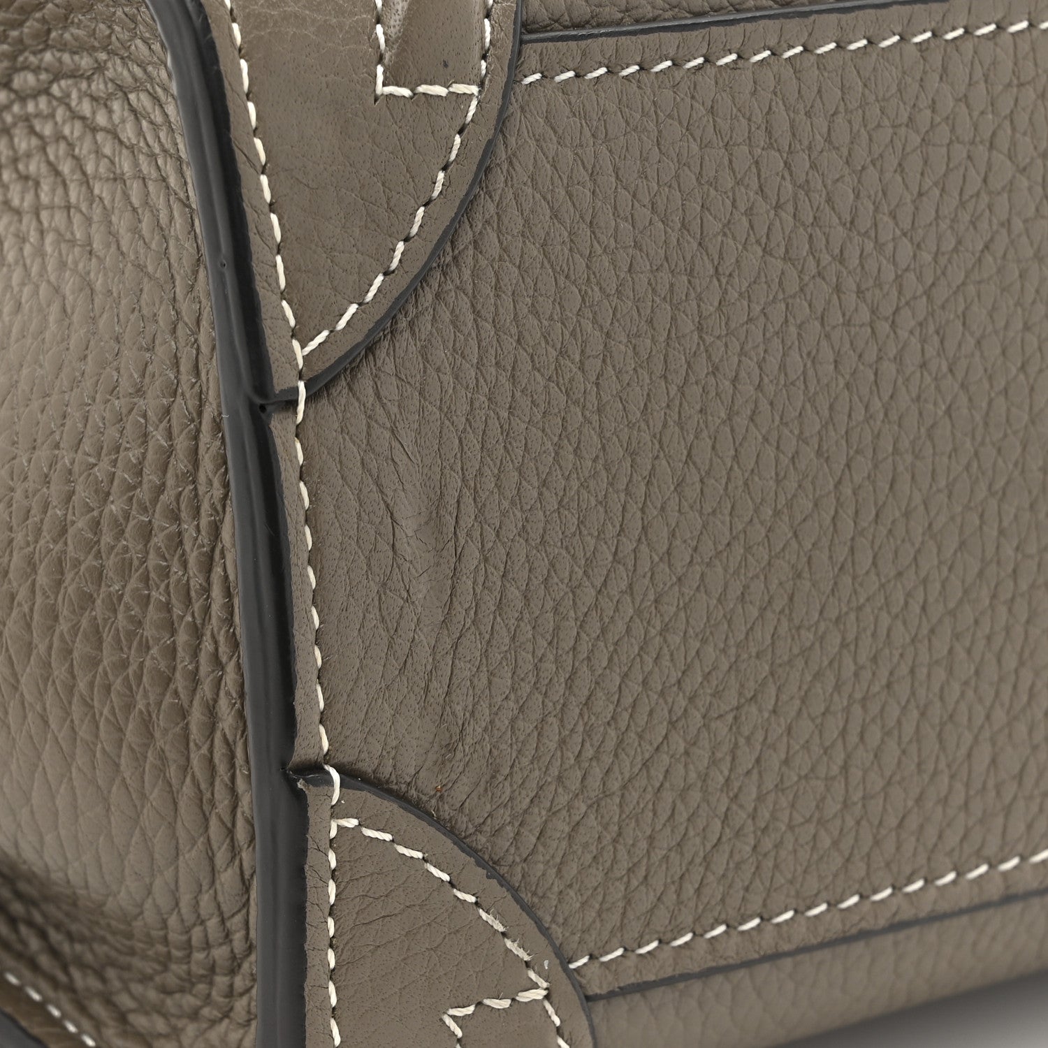 Celine Drummed Calfskin Nano Luggage Souris 12 of 15