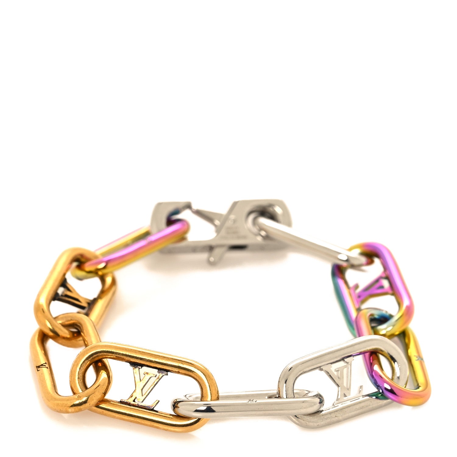 Louis Vuitton Metal Signature Chain Bracelet Rainbow 1 of 4