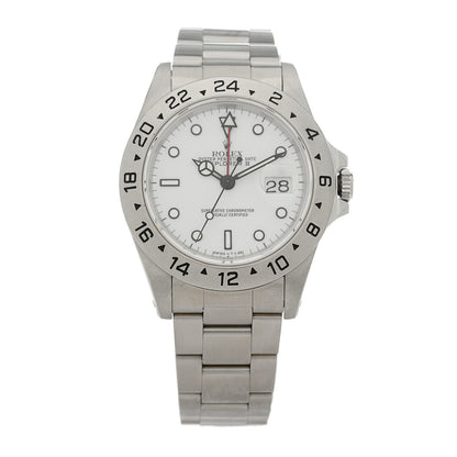 Rolex Stainless Steel 40mm Oyster Perpetual Date Explorer II Watch White 16570 1 of 4
