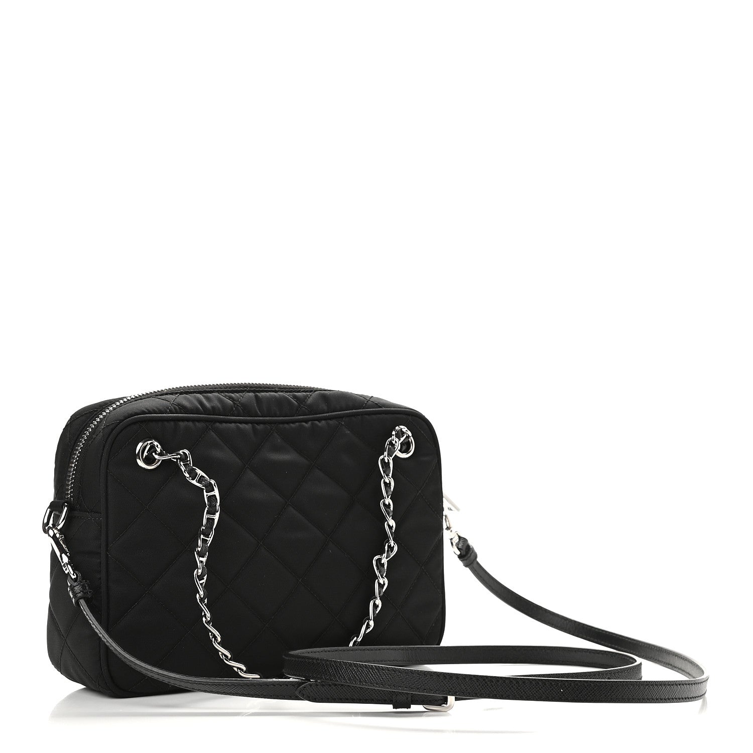 Prada Nylon Tessuto Impuntu Quilted Crossbody Bag Black 2 of 7