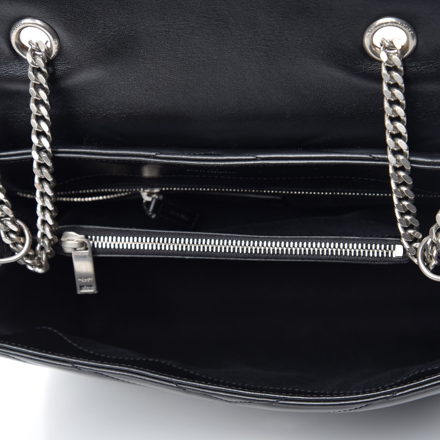 Saint Laurent Calfskin Y Quilted Monogram Medium Loulou Chain Satchel Black 5 of 10