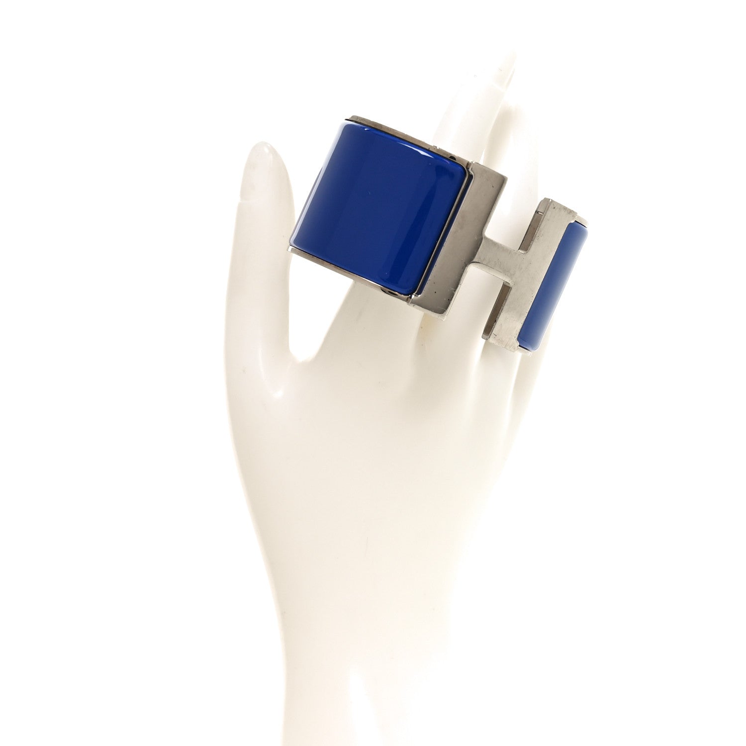 Hermes Enamel Extra Wide Clic Clac H Bracelet GM Bleu Electrique 2 of 4