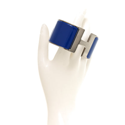 Hermes Enamel Extra Wide Clic Clac H Bracelet GM Bleu Electrique 2 of 4