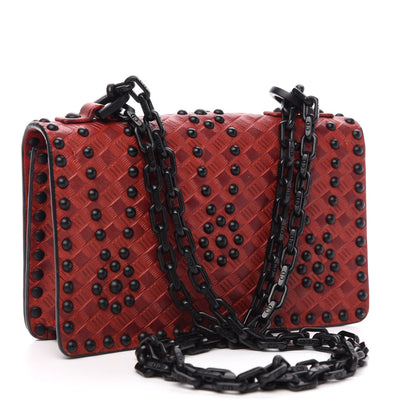 Christian Dior Calfskin Embossed Cannage Studded Mini J'Adior Chain Flap Bag Red 3 of 10