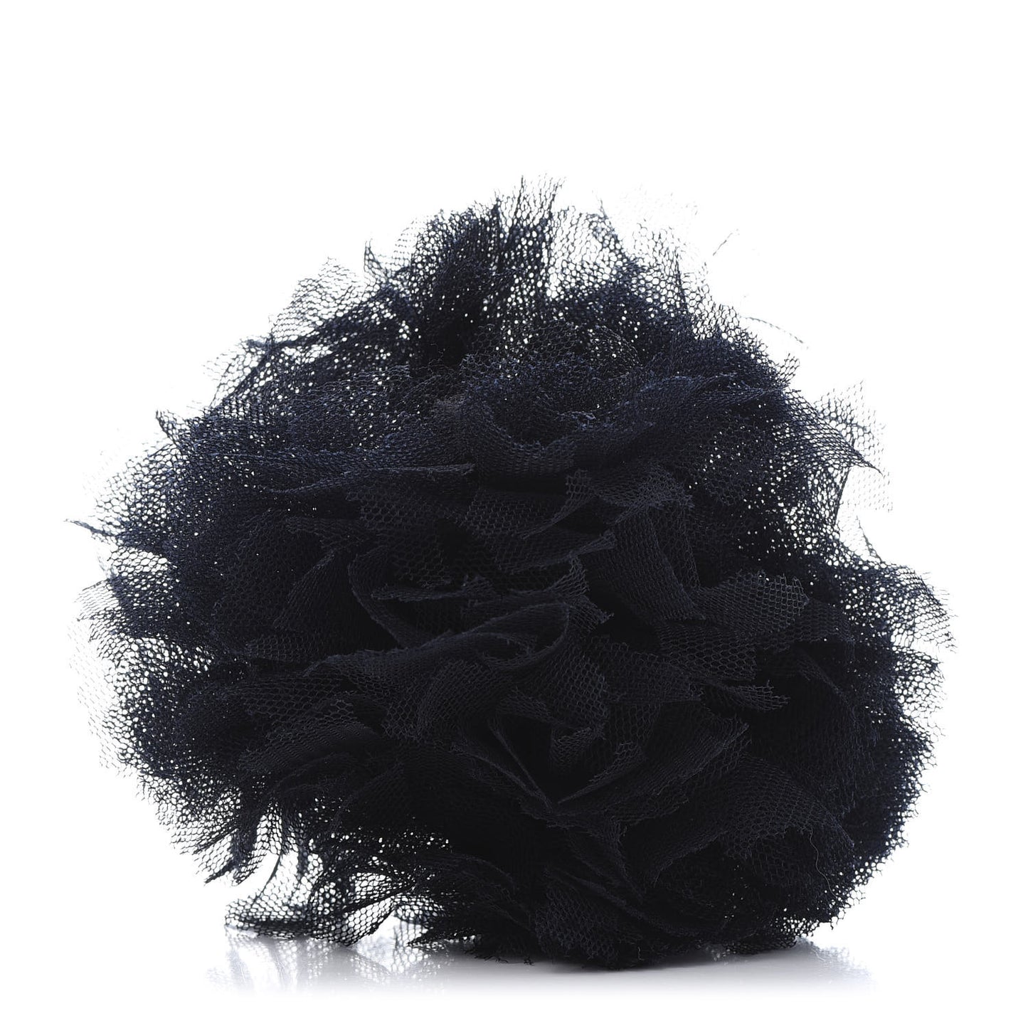 Tulle Camellia Brooch Navy Blue