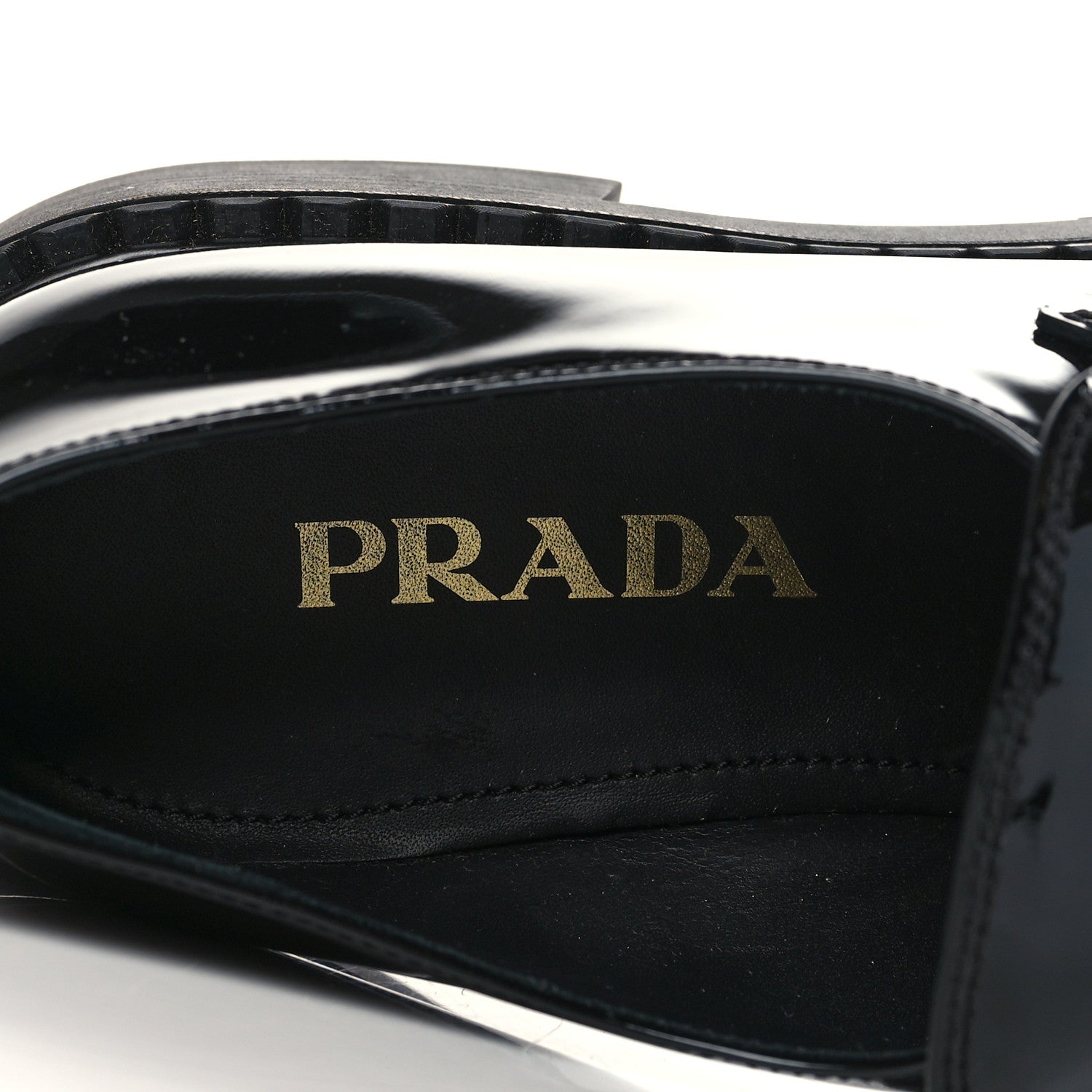 Prada Vernice Triangle 50mm Loafers 39.5 Black 7 of 9