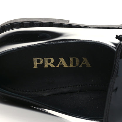 Prada Vernice Triangle 50mm Loafers 39.5 Black 7 of 9
