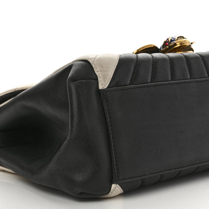 Gucci Calfskin Bamboo Trapuntata Queen Margaret Top Handle Bag Mystic White Black 9 of 11