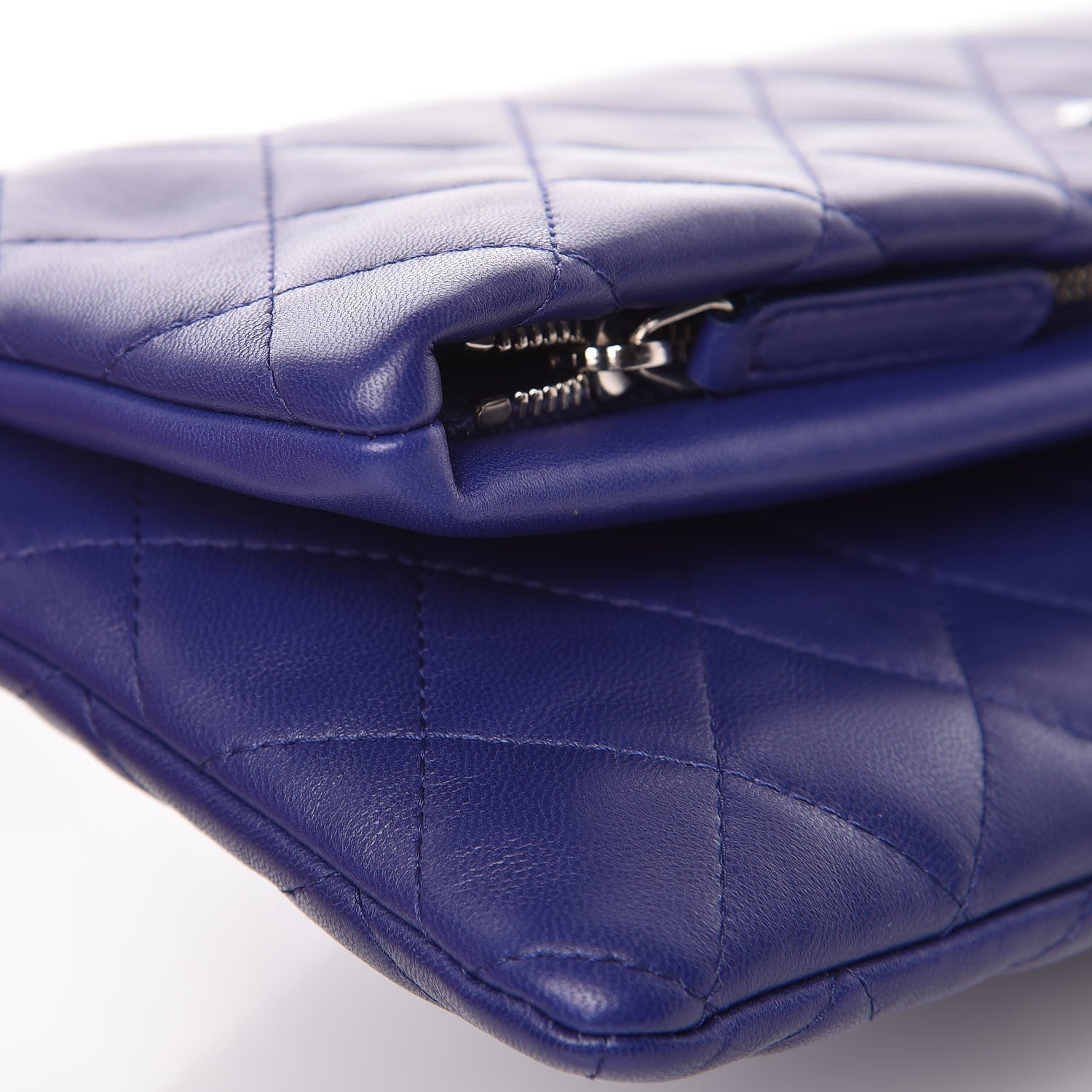 Chanel Lambskin Quilted CC Beauty Clutch Blue 11 of 13
