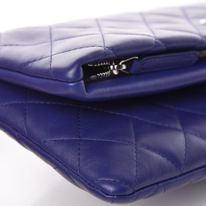 Chanel Lambskin Quilted CC Beauty Clutch Blue 11 of 13