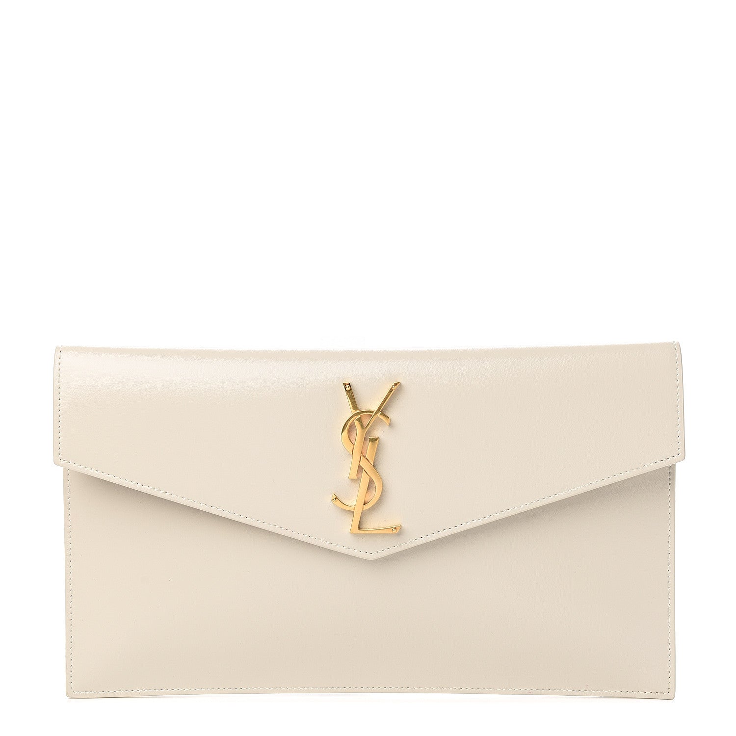 Saint Laurent Smooth Shiny Calfskin Uptown Pouch Crema Soft 1 of 5