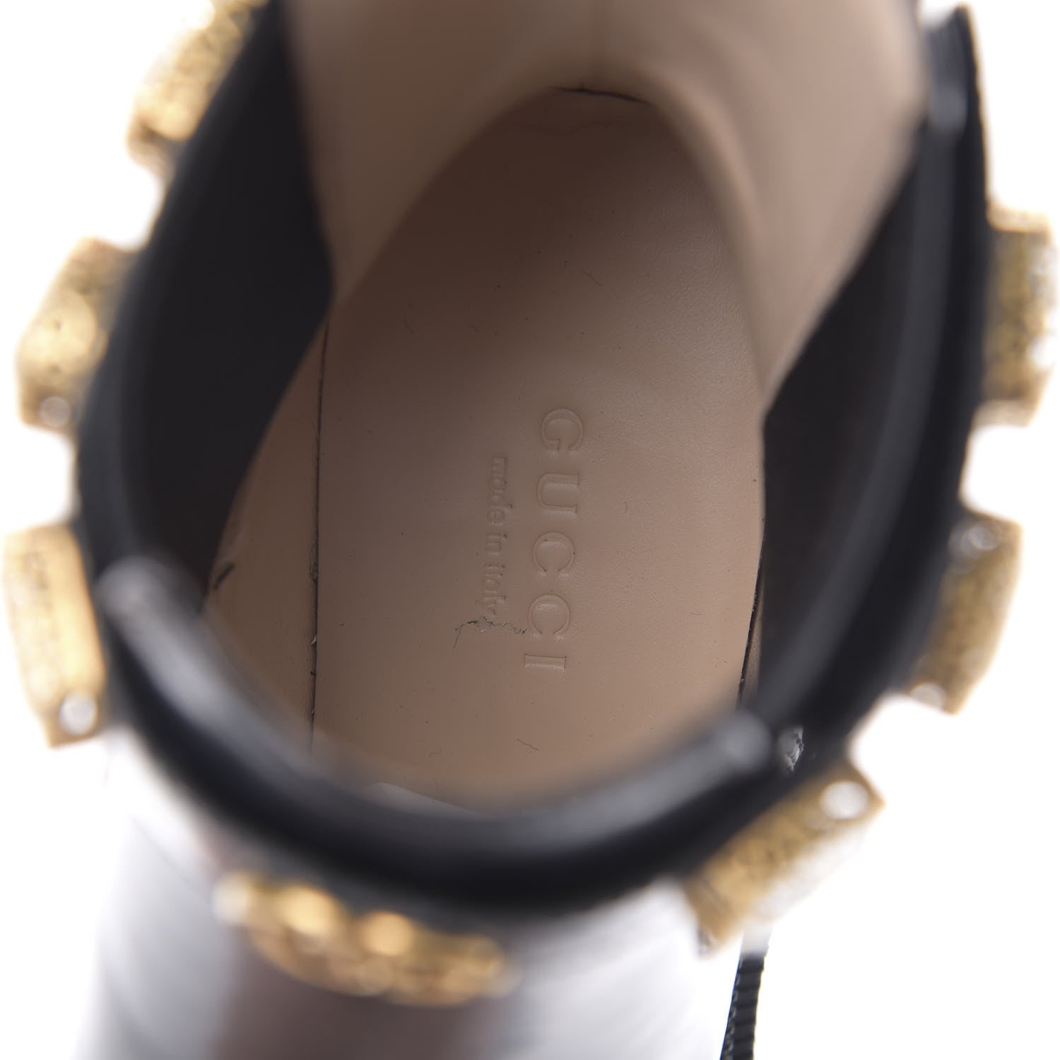 Gucci Calfskin Crystal GG Trip Chelsea Ankle Boots 36 Black 7 of 12