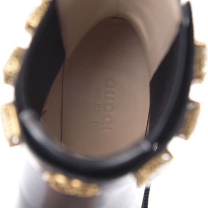 Gucci Calfskin Crystal GG Trip Chelsea Ankle Boots 36 Black 7 of 12