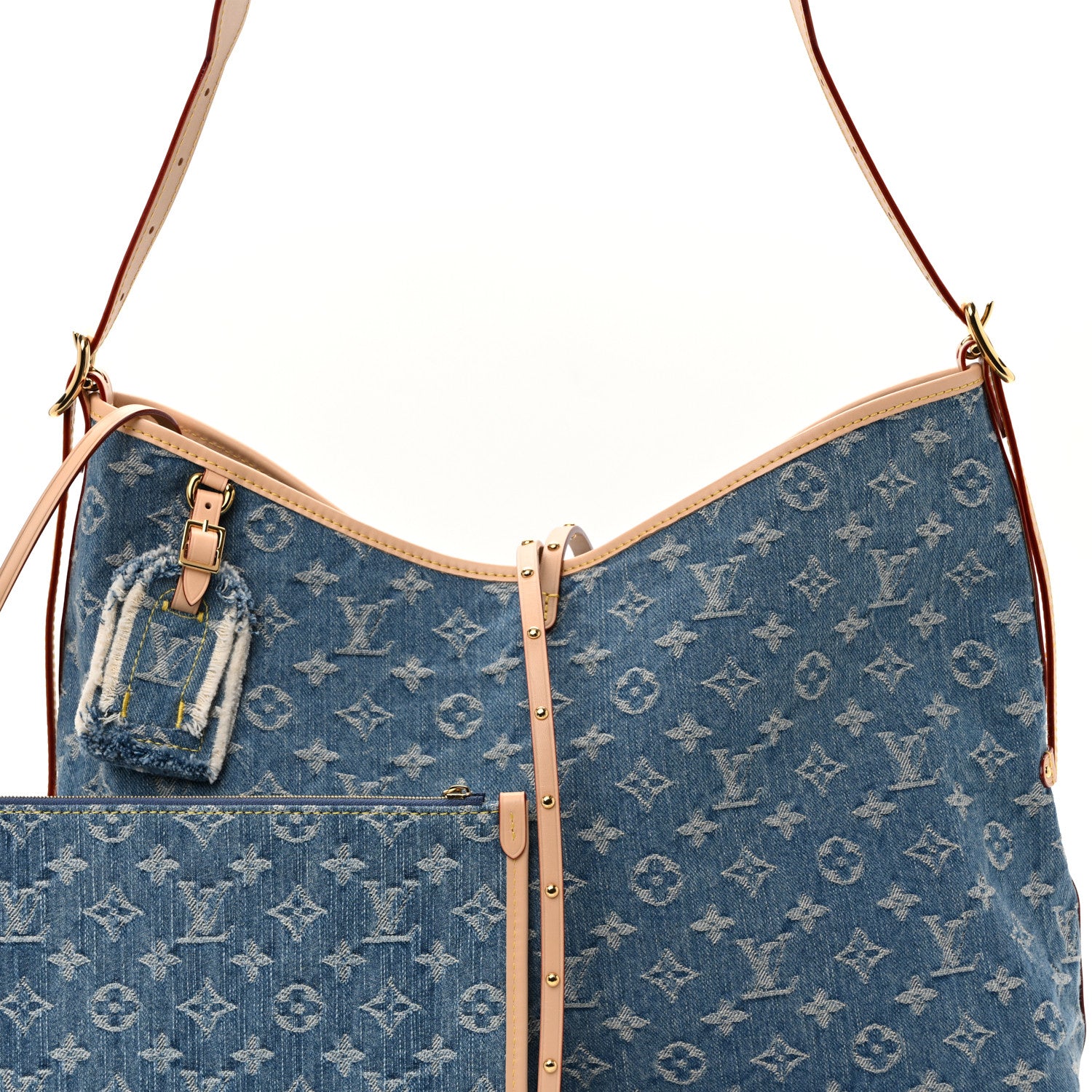 Louis Vuitton Monogram Denim CarryAll MM Blue 8 of 10