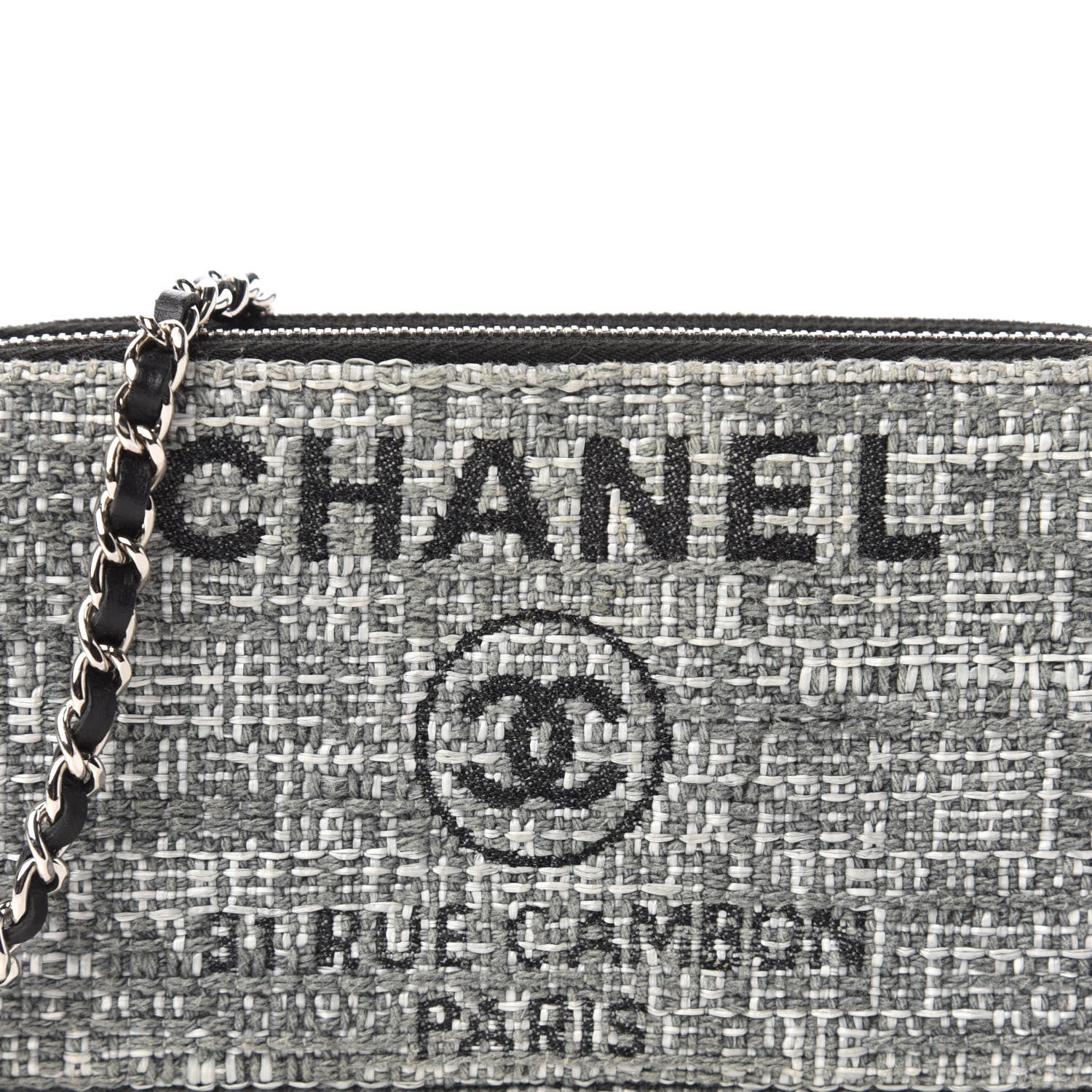 Chanel Canvas Small Deauville Clutch With Chain Charcoal 10 of 11